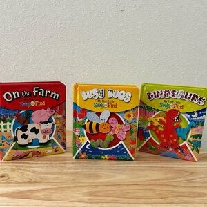 My First Little Seek and Find Books (Set of 3) - On The Farm, Busy Bee, & Dino